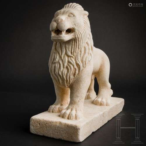 A Provincial-Roman marble sculpture of a lion, 2nd - 3rd cen...