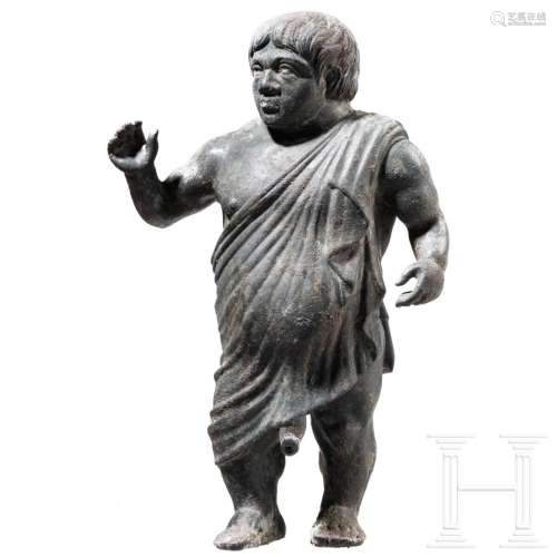 A Roman grotesque bronze figure depicting a "Dwarf as a...