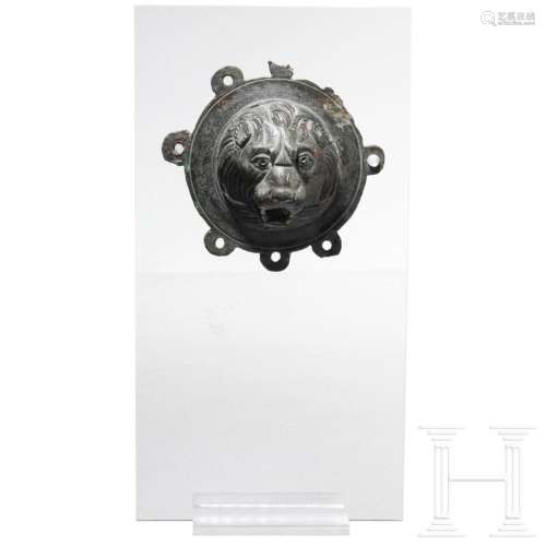 A round Roman appliqué with lion's head, 2nd - 3rd centu...
