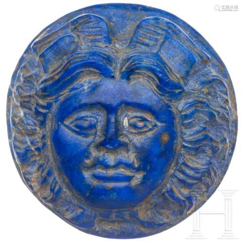 A Roman cameo with head of Medusa made of lapis lazuli, 3rd ...