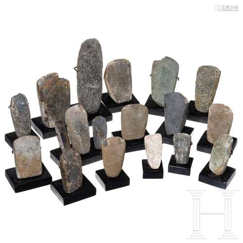 18 Neolithic stone axes, 4th millennium B.C.