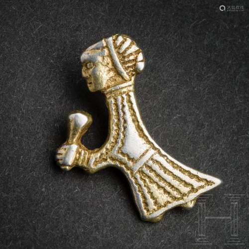 Pendant in the shape of a Valkyrie, silver with gilding, Vik...