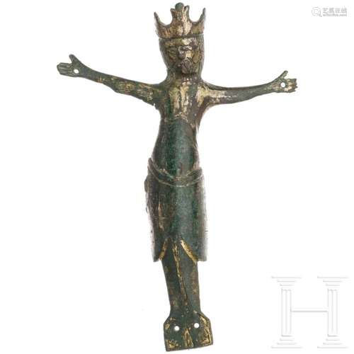 A bronze figure of Christ from a Romanesque crucifix, 11th –...