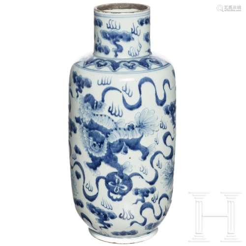 A large blue and white vase, China, 20th century