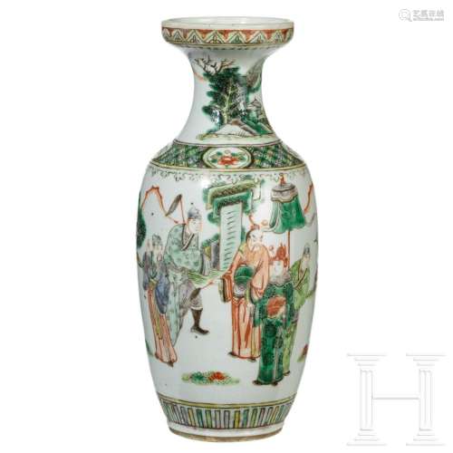 A Chinese famille verte vase, circa 1900