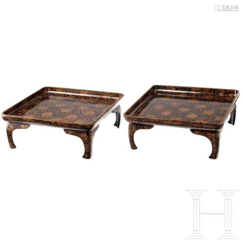 A pair of Japanese trays, Meiji period