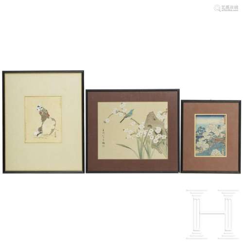Three Japanese drawings, 20th century