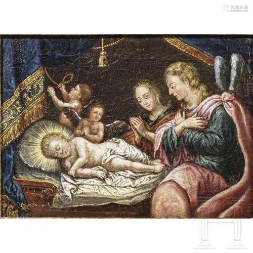 An Italian painting with Jesus' birth, dated 1861