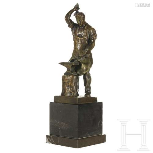 A bronze figure of a blacksmith, Julius Paul Schmidt-Felling...