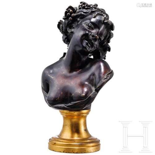 A bronze bust of an art nouveau lady, probably French, circa...