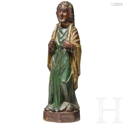 A German carved figure of a saint, 19th century