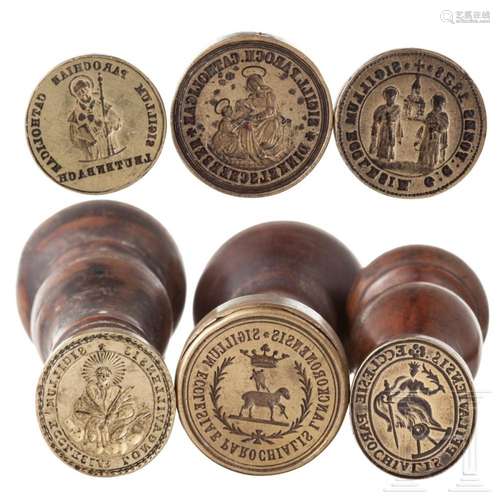 Six South German parochial seals, 18th/19th century