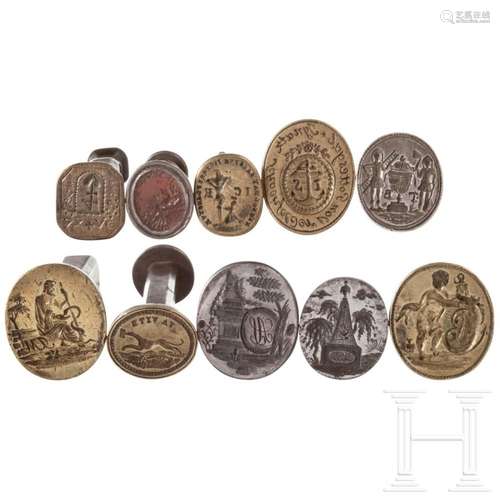 Ten French personal seals, 18th/19th century