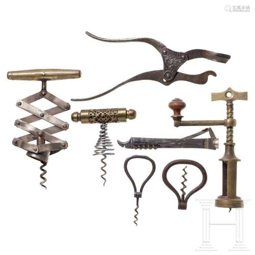 A large collection of corkscrews, late 19th/1st half of the ...