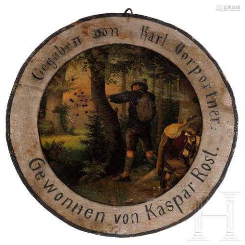 A small German shooting target with printed decor, 20th cent...