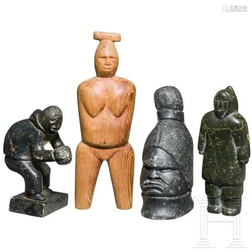 Four Innuit figurines, 20th century