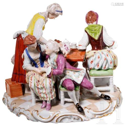 A figural porcelain group "Coffee Table with Rococo Cou...