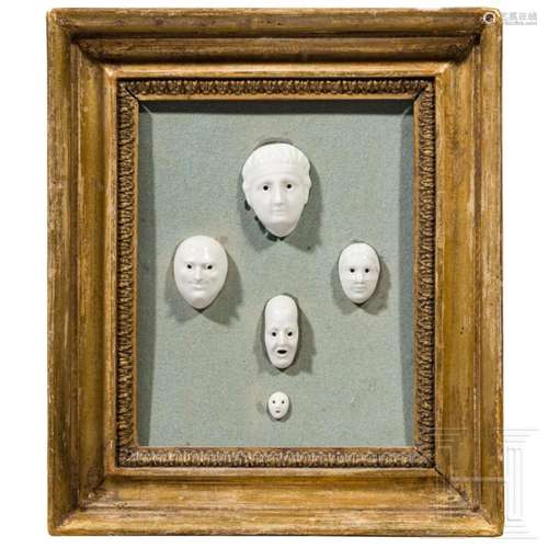 A set of five porcelain masks designed by August Göhring (18...