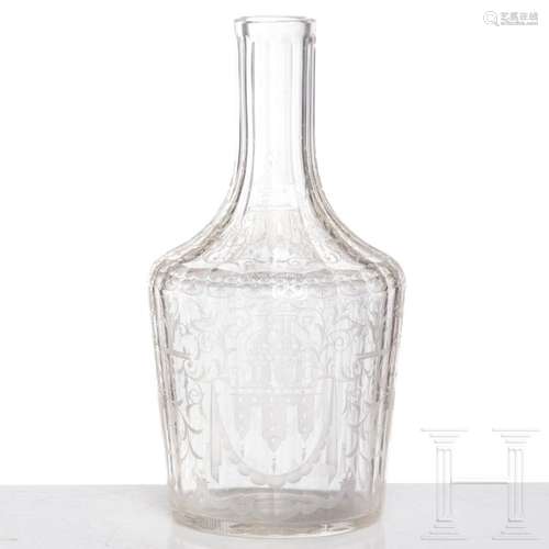 A German glass decanter, 18th century