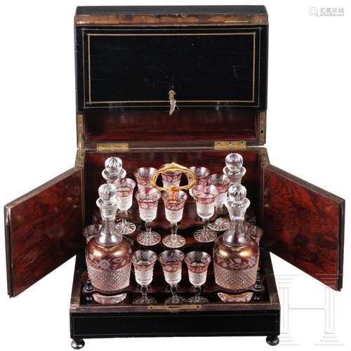 A 16-piece rosewood liquor cabinet, late 19th century