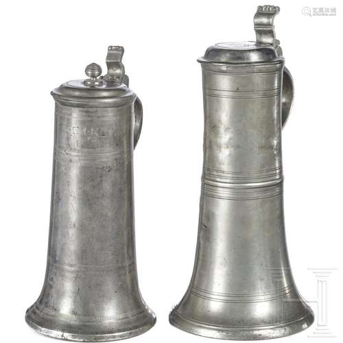 Two South German pewter jugs, 17th/18th century