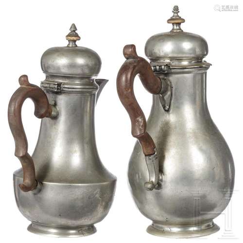 A pair of North German of turk's head coffee pots, ca. 1...