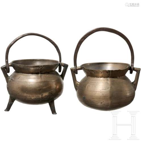 Two North German bronze vessels, 18th century