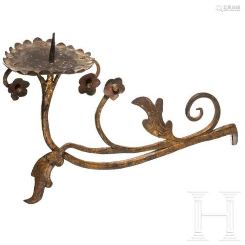 An iron wall chandelier, 18th century