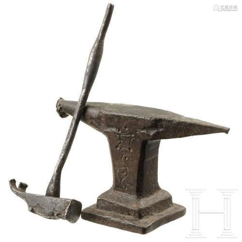 A South German or Austrian hammer and anvil, 19th century