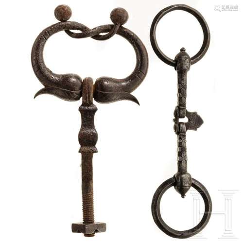 A South German doorknocker and snaffle bit, 16th/17th centur...