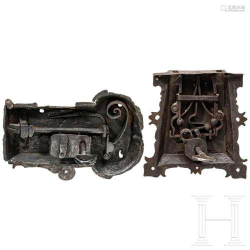 Two southern German iron locks, 16th century