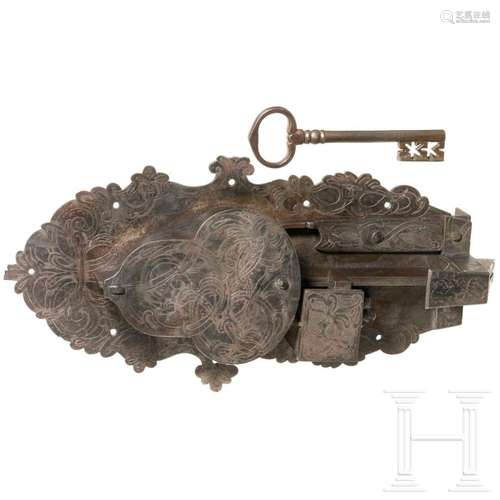 A German iron door lock, circa 1650