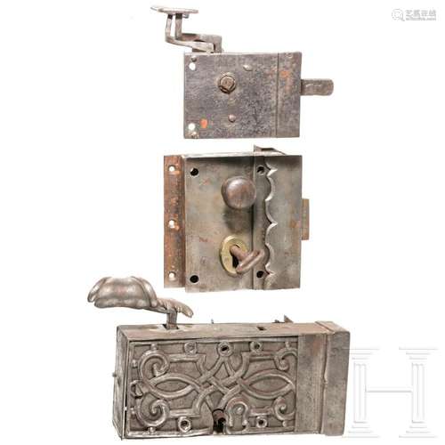 Three German iron locks, circa 1750 - 1830