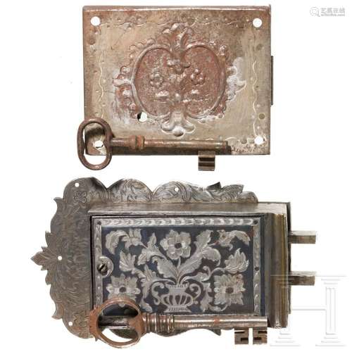 Two German iron locks, 19th century