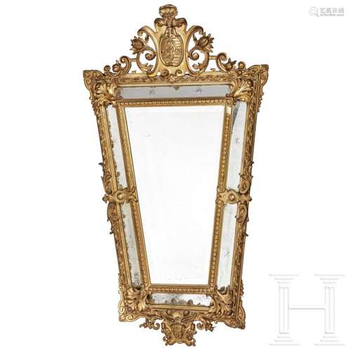 A large baroque mirror, 18th century