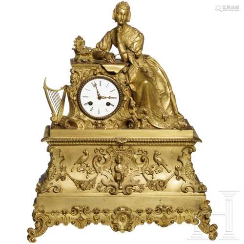 A French/Belgian gilt-brass Empire mantel clock, circa 1820