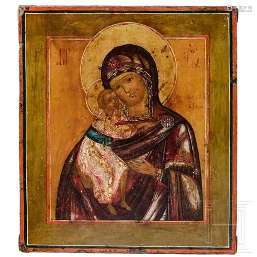 A Russian icon of the Feodorowskaya Mother of God, 19th cent...