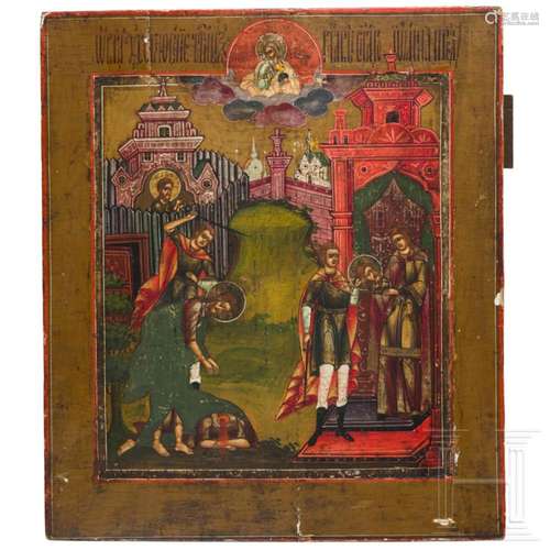 A Russian icon showing the beheading of St. John the Baptist...