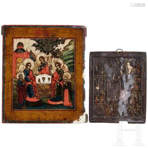 A Russian icon of the Old Testament Trinity and a Russian fe...