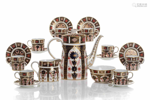 ROYAL CROWN DERBY IMARI PORCELAIN COFFEE SERVICE