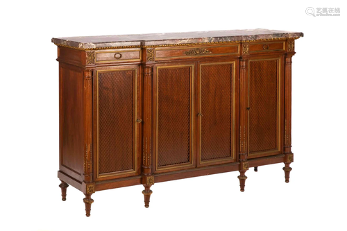 19th C FRENCH ORMOLU MOUNTED SIDEBOARD