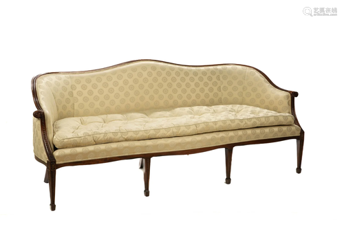 FRENCH CAMELBACK UPHOLSTERED SETTEE