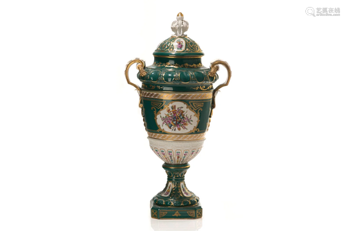 19th C FRENCH PORCELAIN COVERED URN