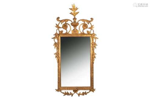 ANTIQUE CARVED GILTWOOD MIRROR