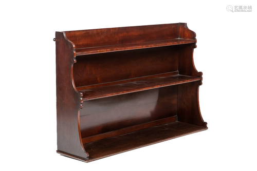 19th C ENGLISH MAHOGANY THREE-TIER WALL SHELF