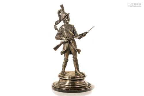SILVERED MILITARY FIGURE