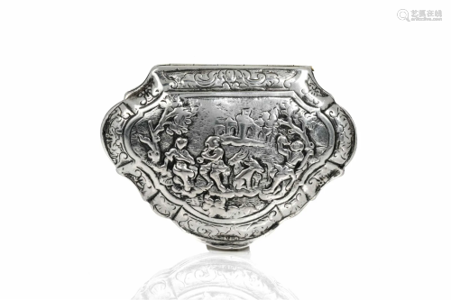 18th C GERMAN SILVER SNUFF BOX, 61g