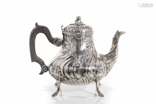 LATE 19th C FRENCH FIRST STANDARD SILVER TEAPOT