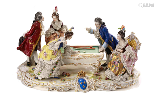 LARGE DRESDEN PORCELAIN FIGURAL GROUP