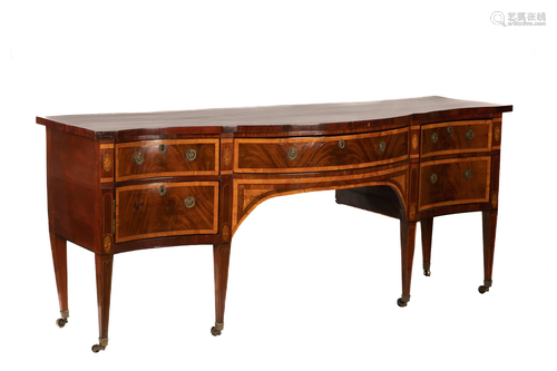 LARGE GEORGE III ENGLISH MAHOGANY SIDEBOARD